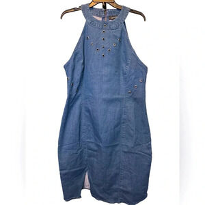🌴 Ashley Stewart NWT denim dress with rivets